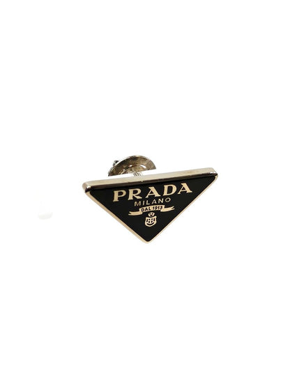 PRADA Triangle Logo Earrings Black x Silver Product number: 11687