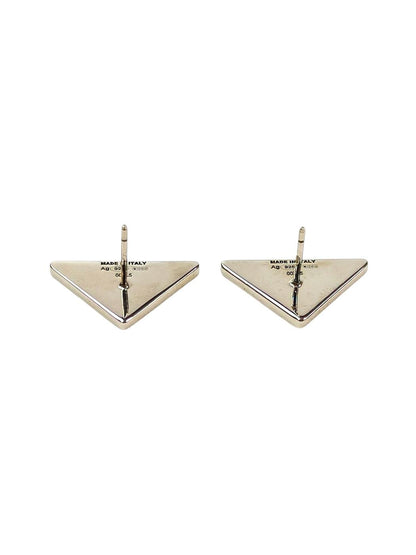 PRADA Triangle Logo Earrings Black x Silver Product number: 11687