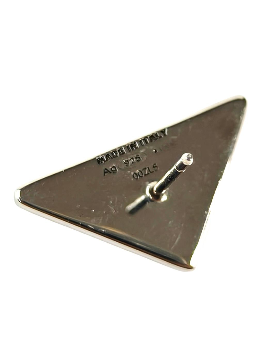PRADA Triangle Logo Earrings Black x Silver Product number: 11687