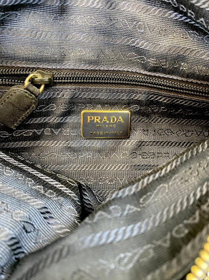 PRADA プラダ トライアングルロゴ キルティング チェーンショルダーバッグ ナイロン 黒 管理番号：9641