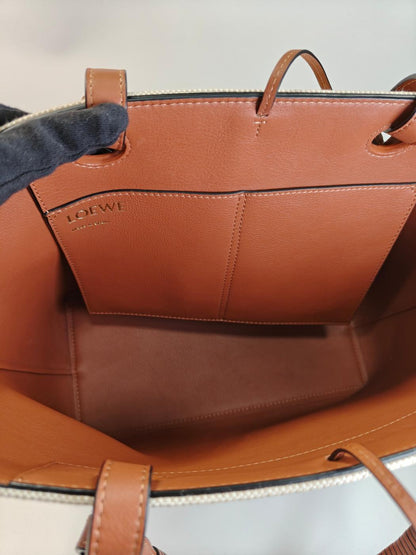 LOEWE ロエベ アナグラム 2Way 肩掛け トートバッグ エクリュ ホワイト 管理番号：10780