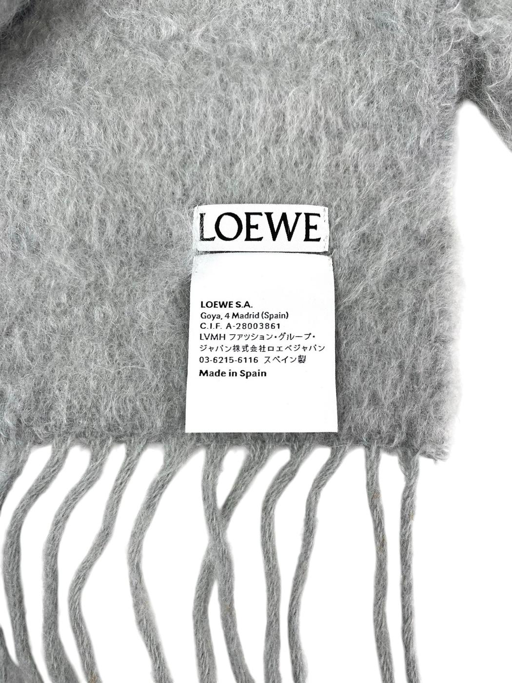 LOEWE 罗意威 Anagram 字母组合 皮革标志围巾 灰色 管理编号：11448