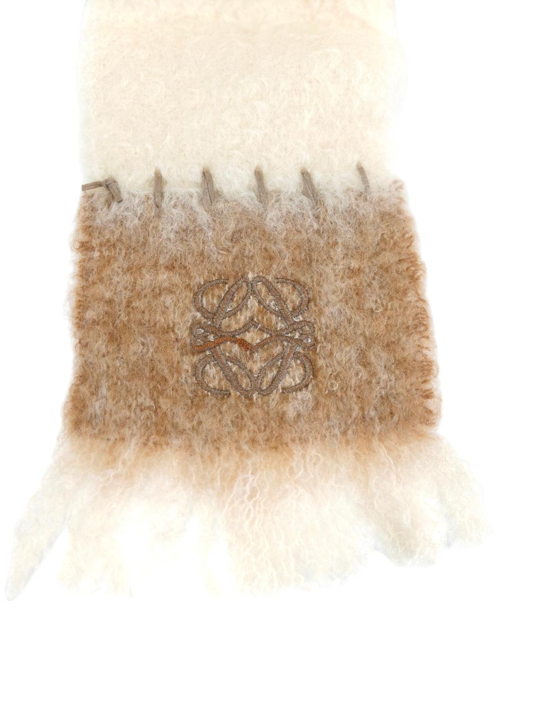 LOEWE Anagram Logo Embroidered Scarf White Reference number: 11614