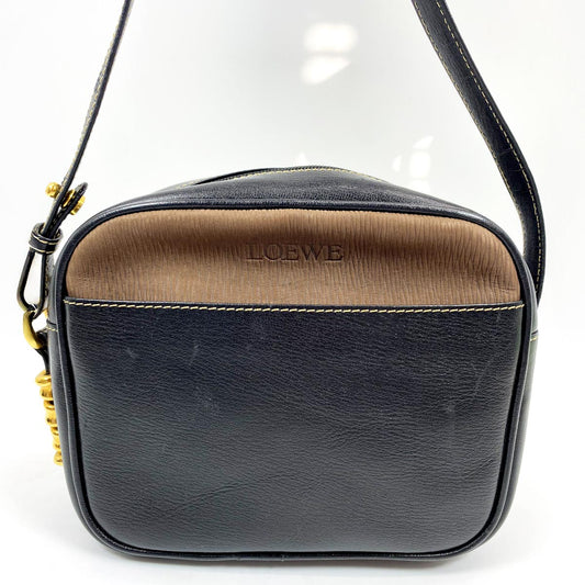 LOEWE ロエベ ベラスケス コンビレザー ヴィンテージ ショルダーバッグ ブラック×ブラウン 管理番号：6859