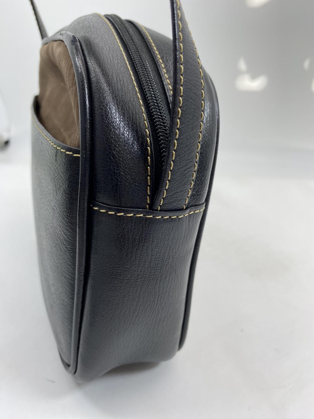 LOEWE Velázquez Vintage 双色皮革单肩包，黑色和棕色，参考编号：6859