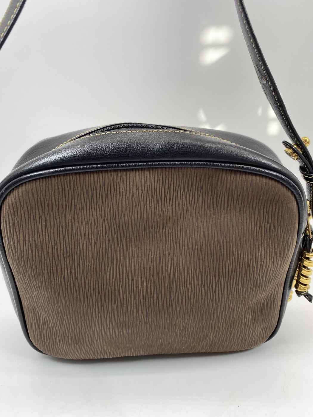LOEWE Velázquez Vintage 双色皮革单肩包，黑色和棕色，参考编号：6859