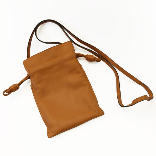 ロエベ LOEWE フラメンコポケット ショルダーバッグ レザー キャメル 管理番号：9828