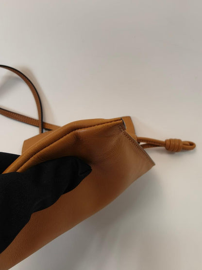 ロエベ LOEWE フラメンコポケット ショルダーバッグ レザー キャメル 管理番号：9828