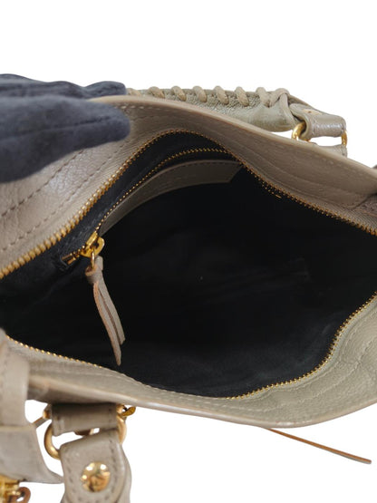 BALENCIAGA 巴黎世家 经典金属边迷你城市机车包 灰色 管理编号：11471