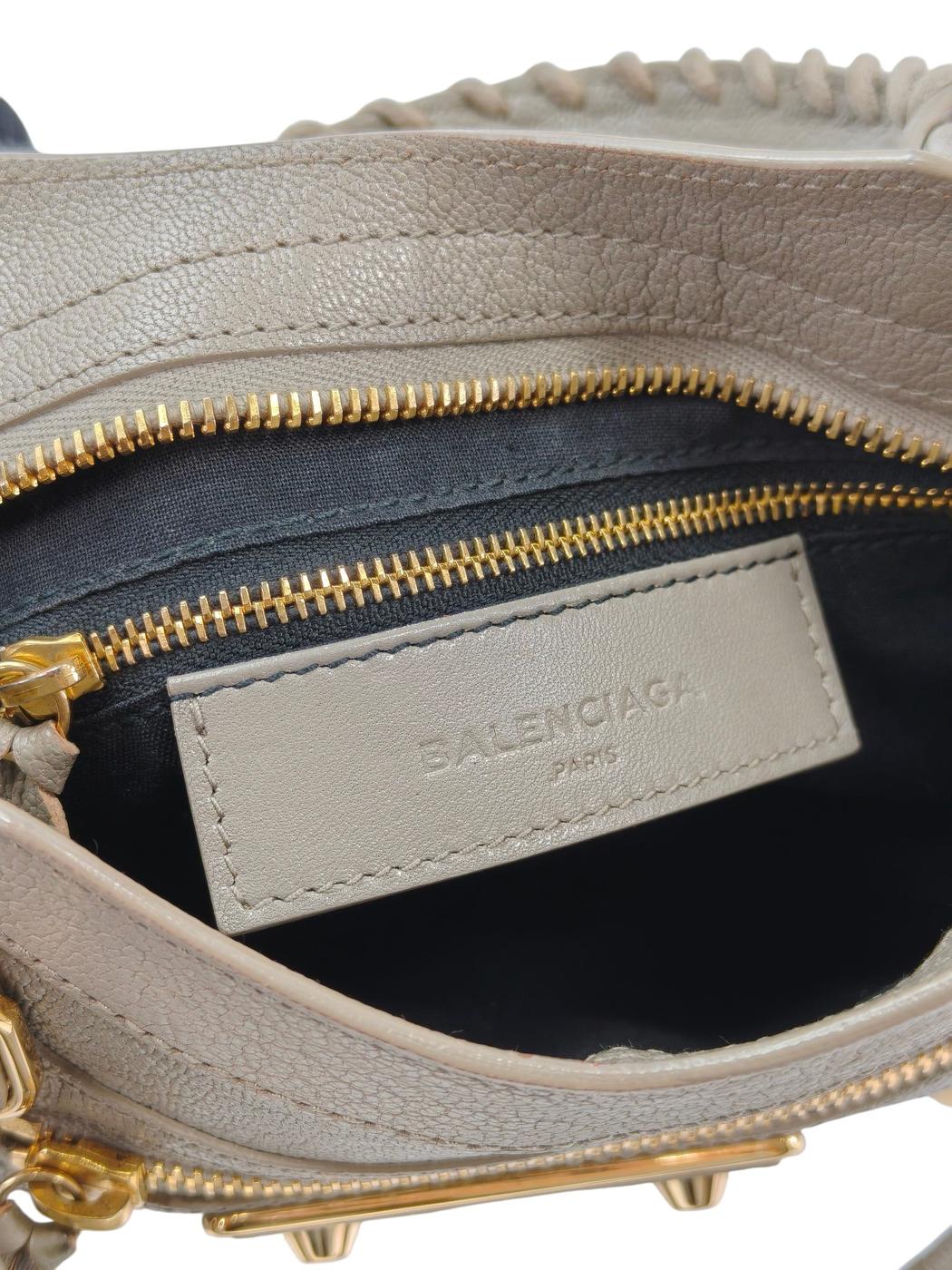 BALENCIAGA 巴黎世家 经典金属边迷你城市机车包 灰色 管理编号：11471