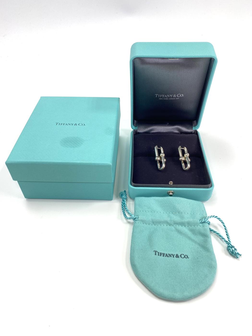TIFFANY&Co. ティファニー ハードウェア ラージ リンク スイング ピアス シルバー 管理番号：10110