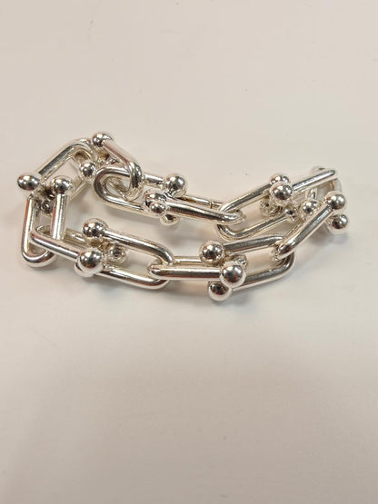 TIFFANY ティファニー ハードウェア リンク ブレスレット ラージ 14コマ シルバー 管理番号：10263