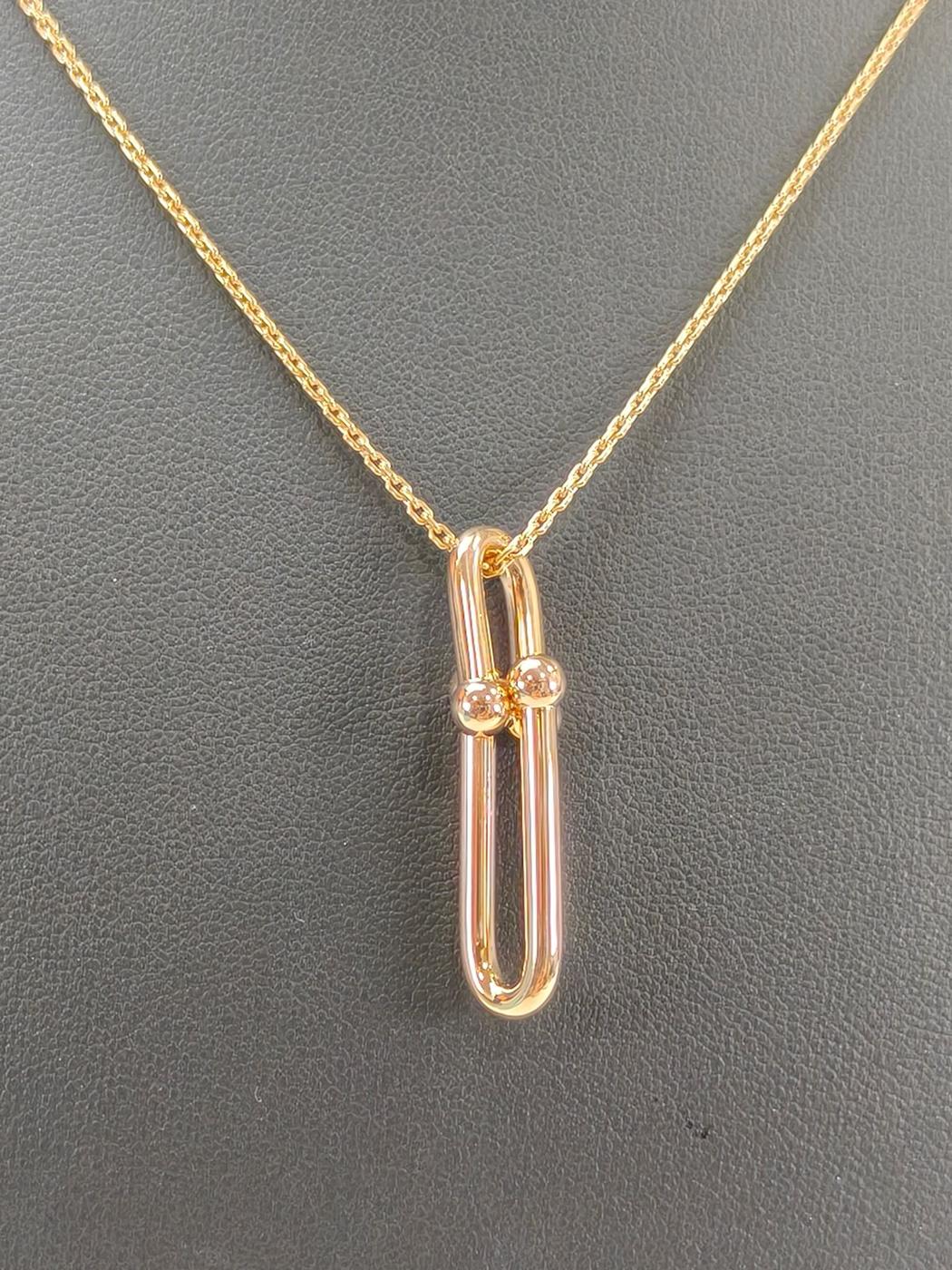 TIFFANY&Co. ティファニー ハードウェア リンク ペンダント ネックレス K18 ピンクゴールド 管理番号：10500