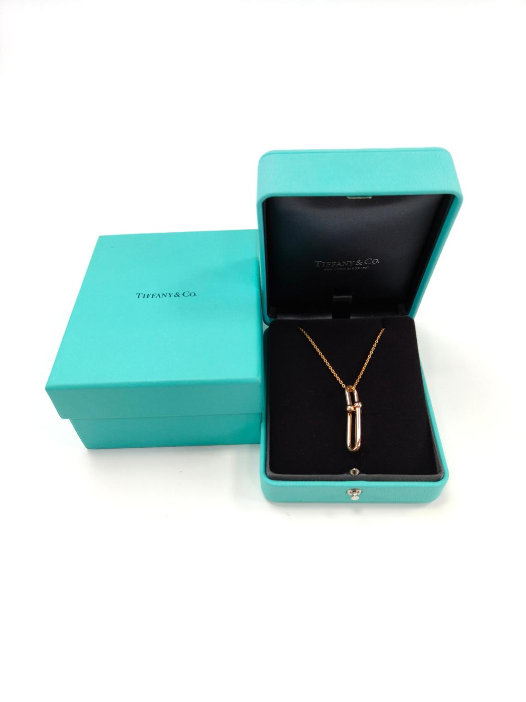 TIFFANY&Co. ティファニー ハードウェア リンク ペンダント ネックレス K18 ピンクゴールド 管理番号：10500