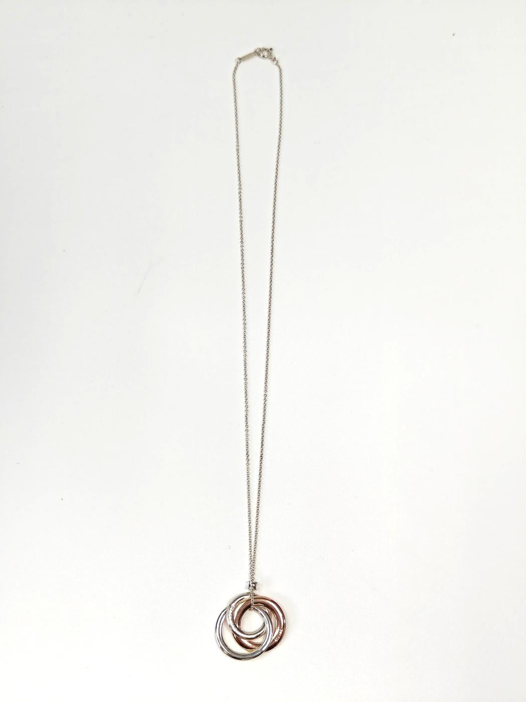 TIFFANY 蒂芙尼 1837互扣式双环项链 银色 管理编号：11247
