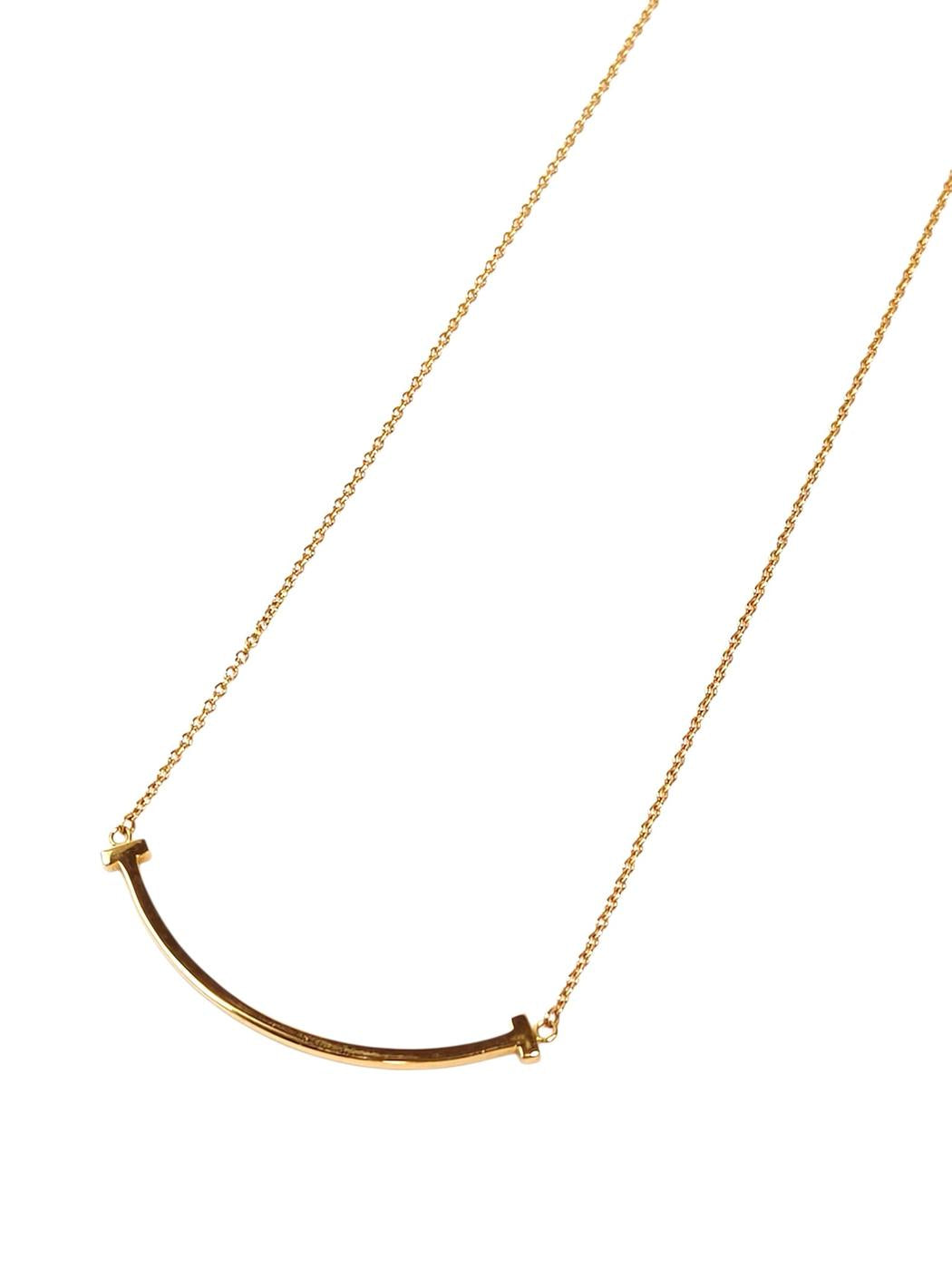 Tiffany & Co. T Smile 项链（小号），长度 40.6~45.7 厘米，18K 玫瑰金，管理编号：11748