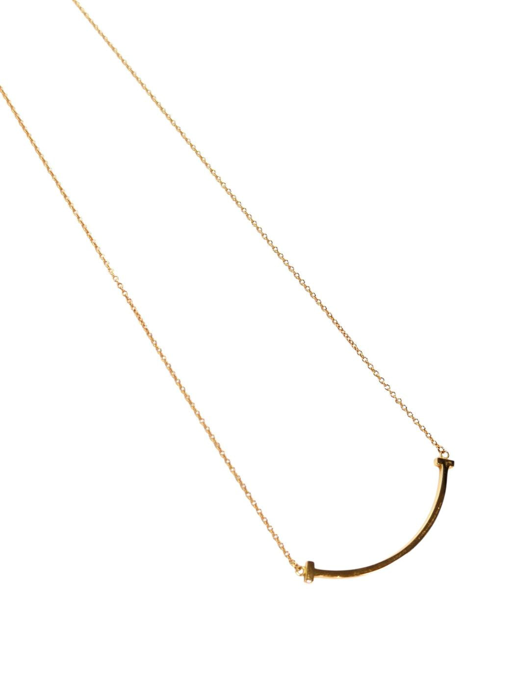 Tiffany & Co. T Smile 项链（小号），长度 40.6~45.7 厘米，18K 玫瑰金，管理编号：11748