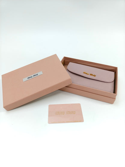 MIUMIU ミュウミュウ 三つ折り 財布 マドラス ピンク 管理番号：10148
