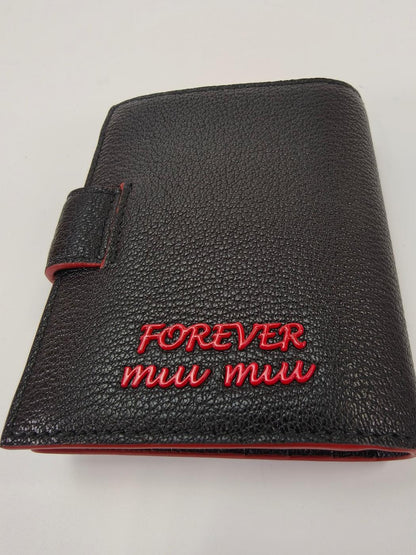 MIU MIU ミュウミュウ FOREVER 2つ折り 財布 マドラスフォーエバー 黒 管理番号：10334