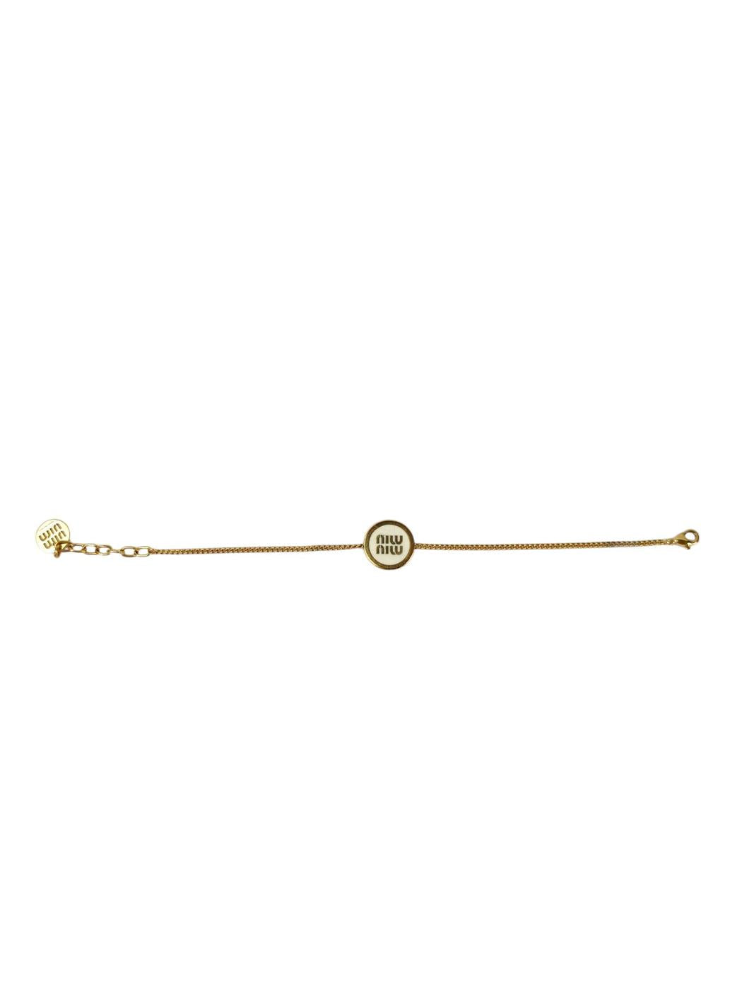 MIUMIU Logo Charm Bracelet Gold x White Product No: 11459