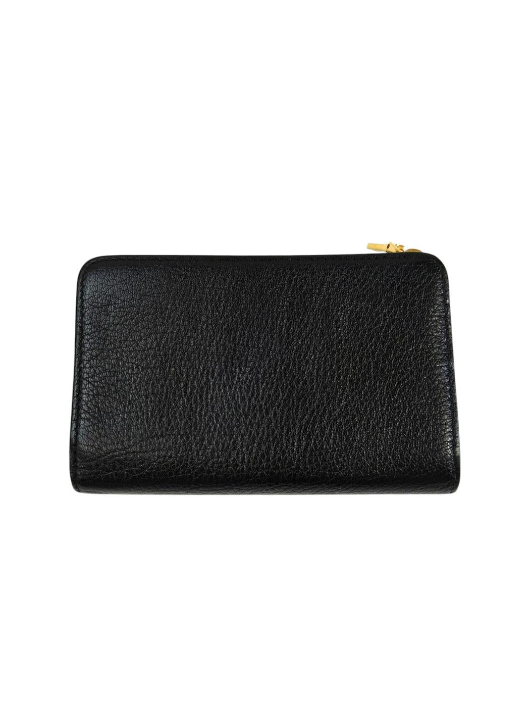 MIUMIU Compact Tri-fold Wallet Black Model Number: 11477