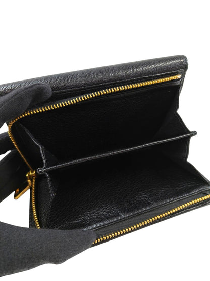MIUMIU Compact Tri-fold Wallet Black Model Number: 11477