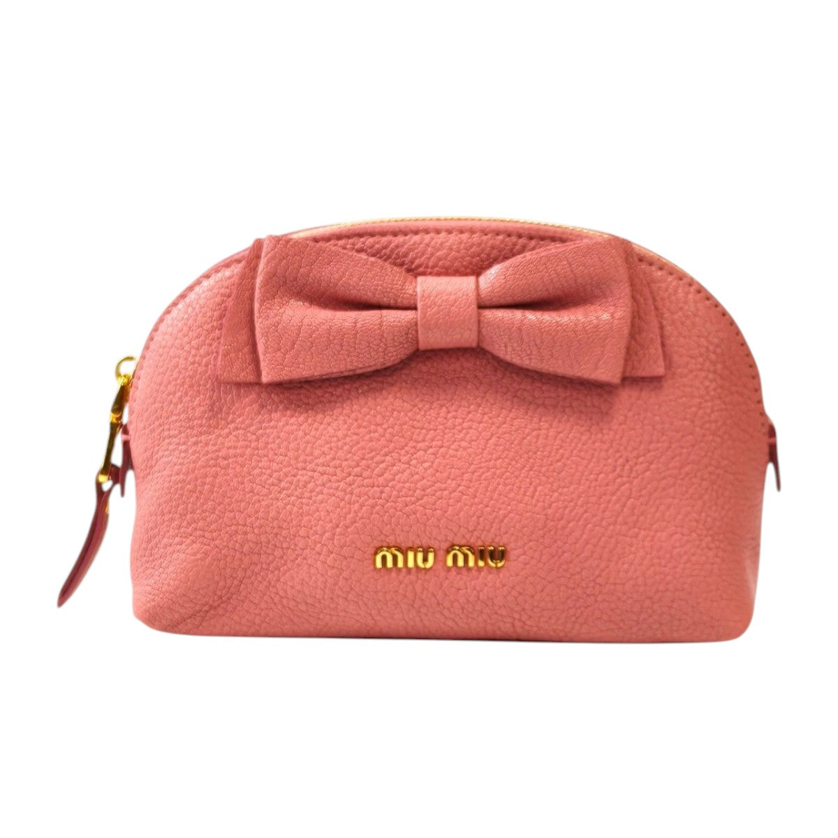 miu miu Madras Orchidea Pouch Pink Goat Leather Italy Made Management Number: 11756