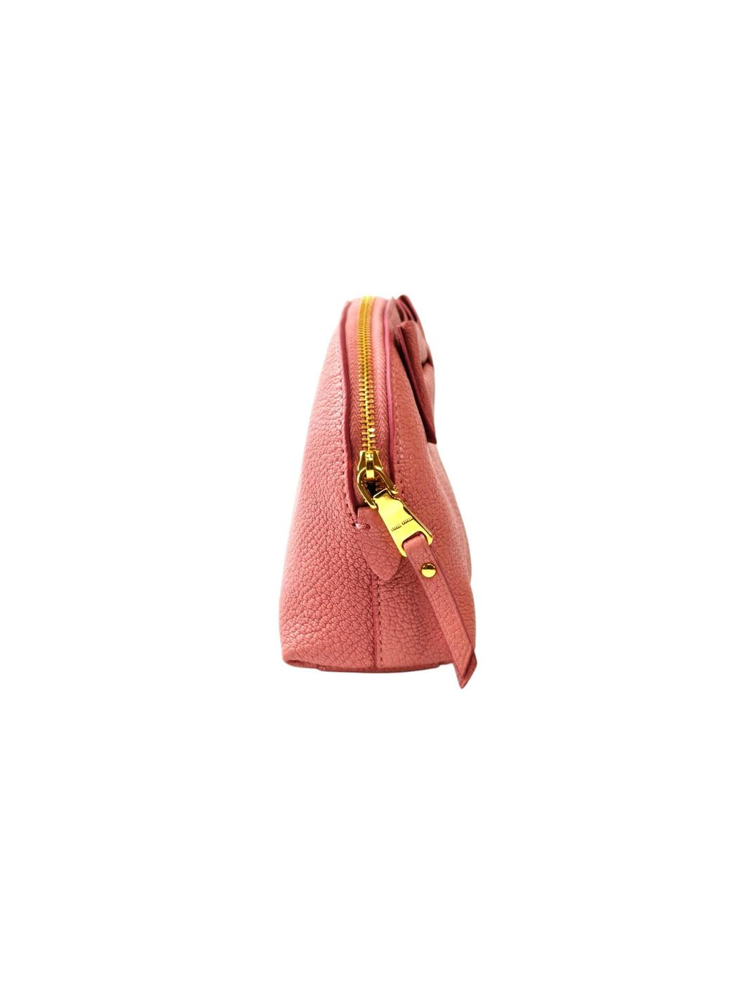 miu miu Madras Orchidea Pouch Pink Goat Leather Italy Made Management Number: 11756