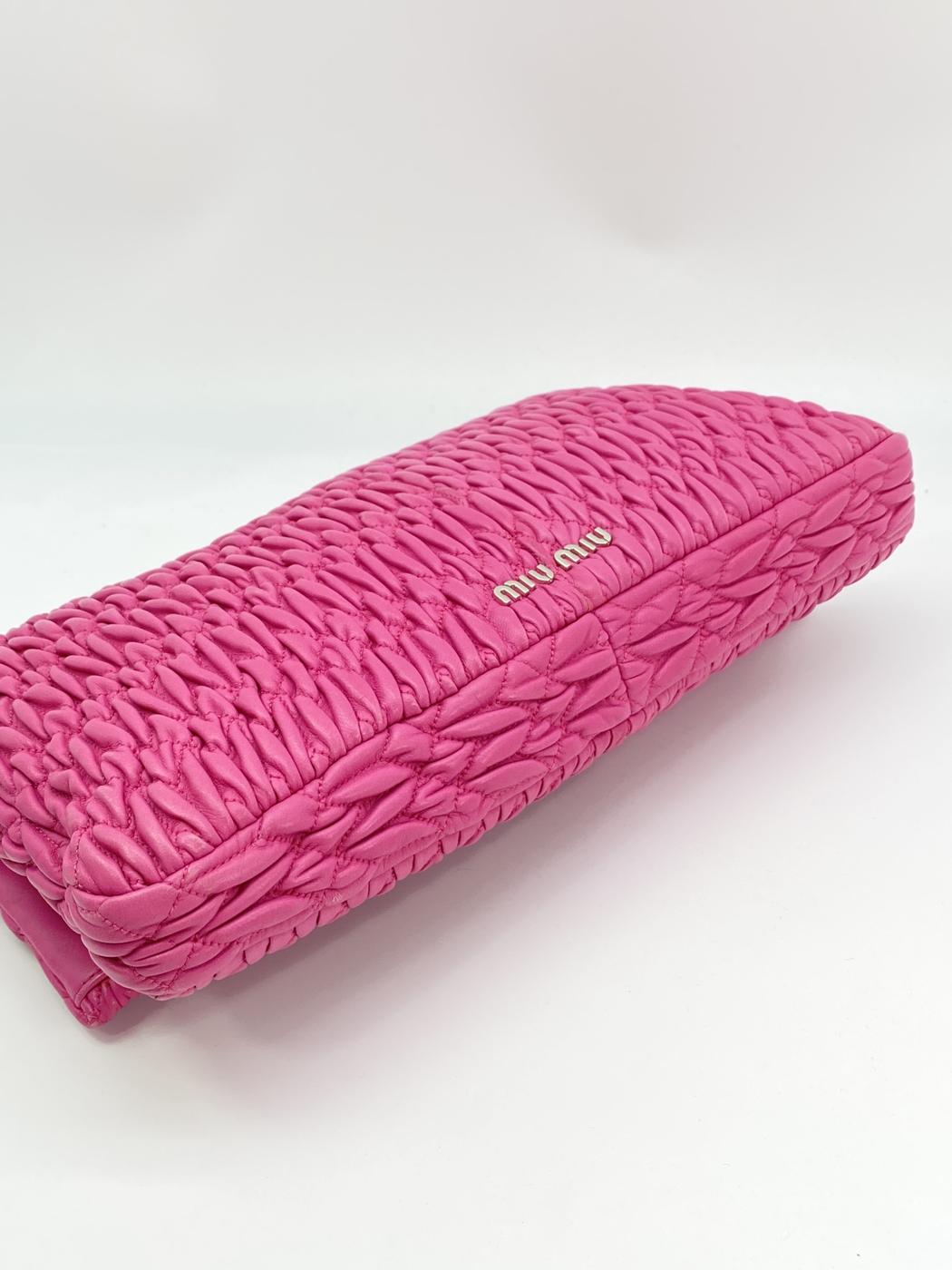 MIUMIU Matelasse Nappa 水晶肩背包，粉色，RP0233，三用款，参考编号：8787