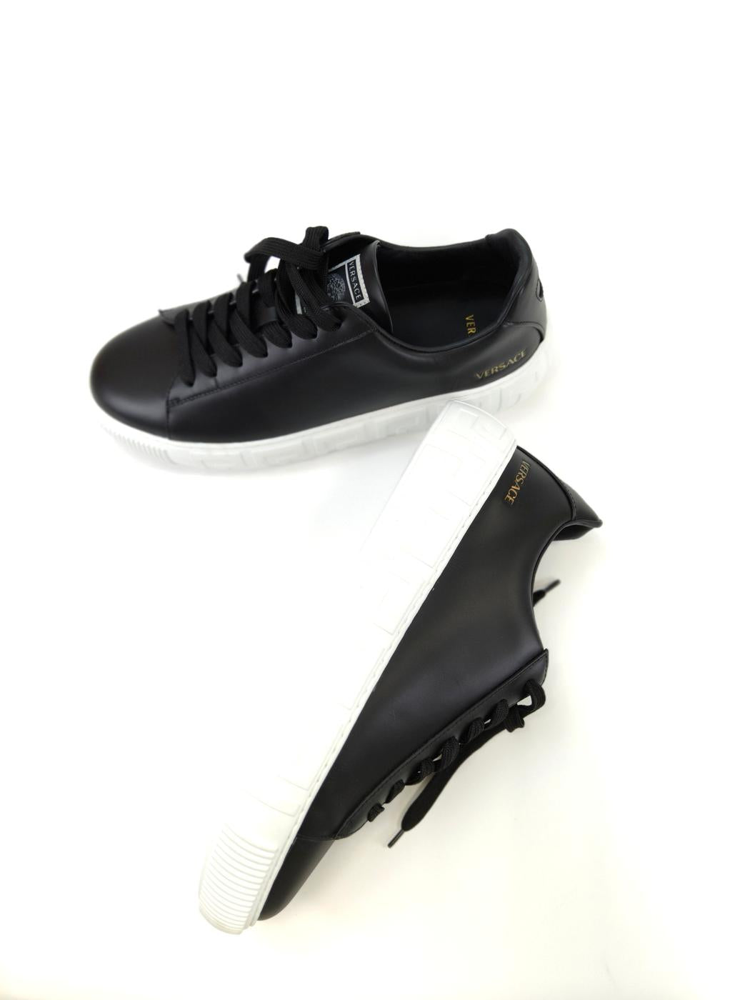 VERSACE ヴェルサーチェ グレカ ローカット スニーカー 43サイズ 28cm ブラック 管理番号：10409