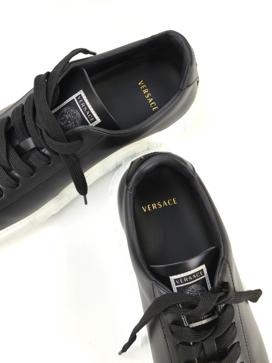 VERSACE ヴェルサーチェ グレカ ローカット スニーカー 43サイズ 28cm ブラック 管理番号：10409