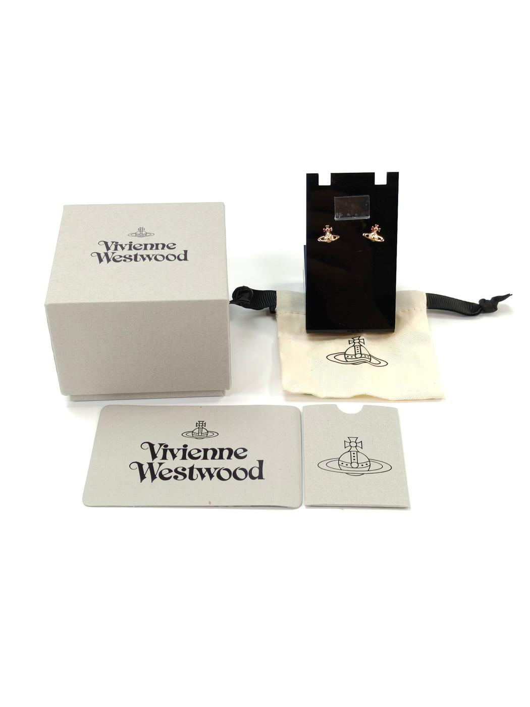Vivienne Westwood 玫瑰金球形耳环，货号：10452
