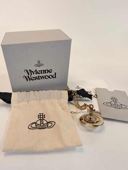 Vivienne Westwood ヴィヴィアン プチオーブ ネックレス ラインストーン ゴールド 管理番号：10462