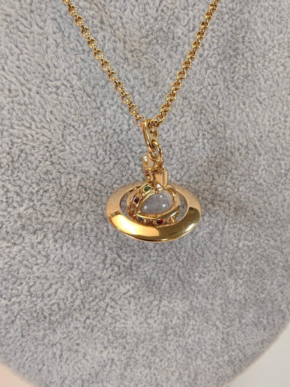 Vivienne Westwood ヴィヴィアン プチオーブ ネックレス ラインストーン ゴールド 管理番号：10462