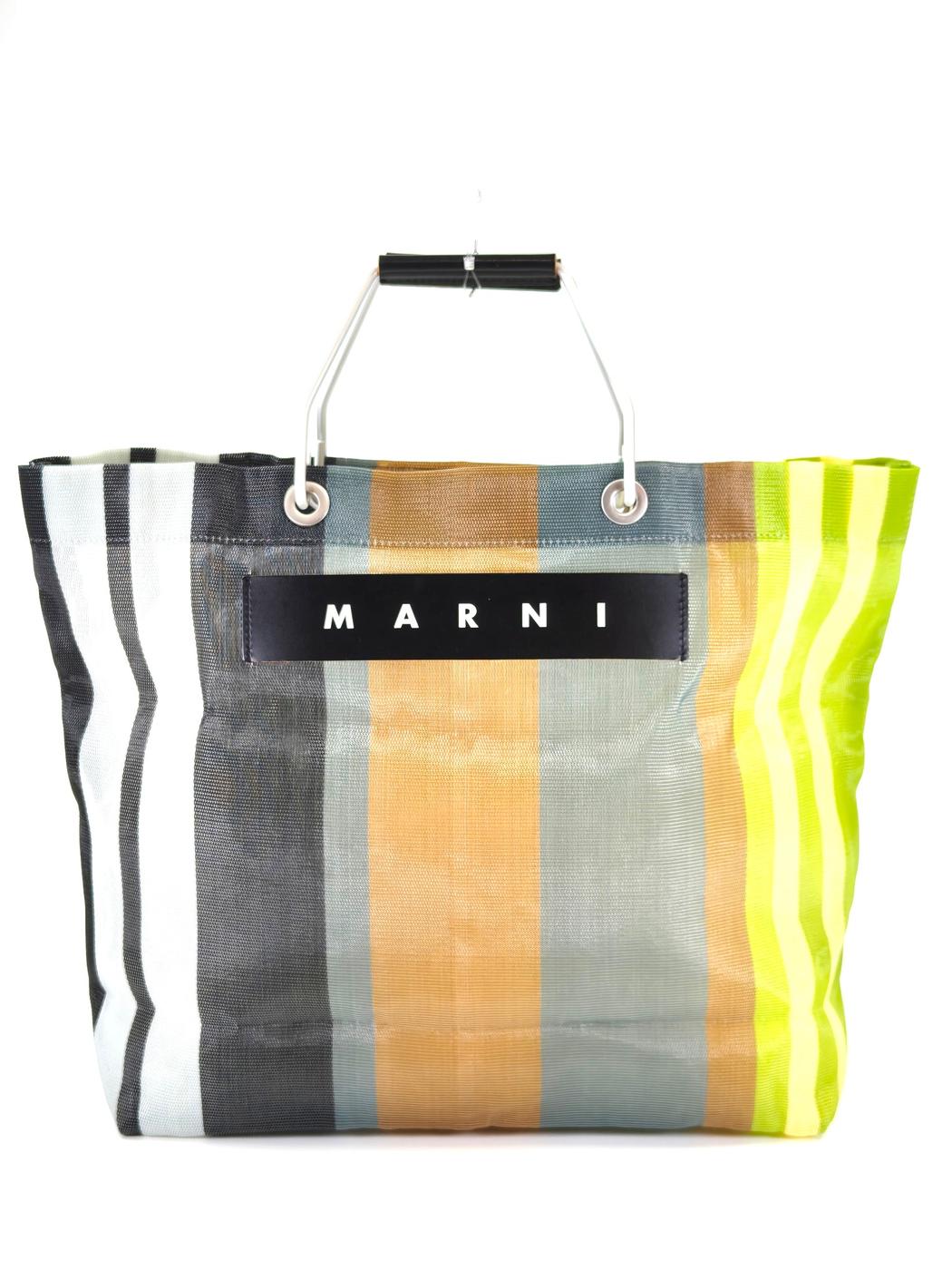 MARNI 花卉咖啡尼龙条纹购物袋 多色 商品编号：11441