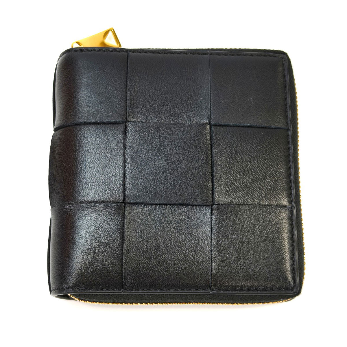 BOTTEGA VENETA ボッテガヴェネタ カセット コンパクトジップアラウンドウォレット 2つ折り 財布 ブラック 管理番号：10433