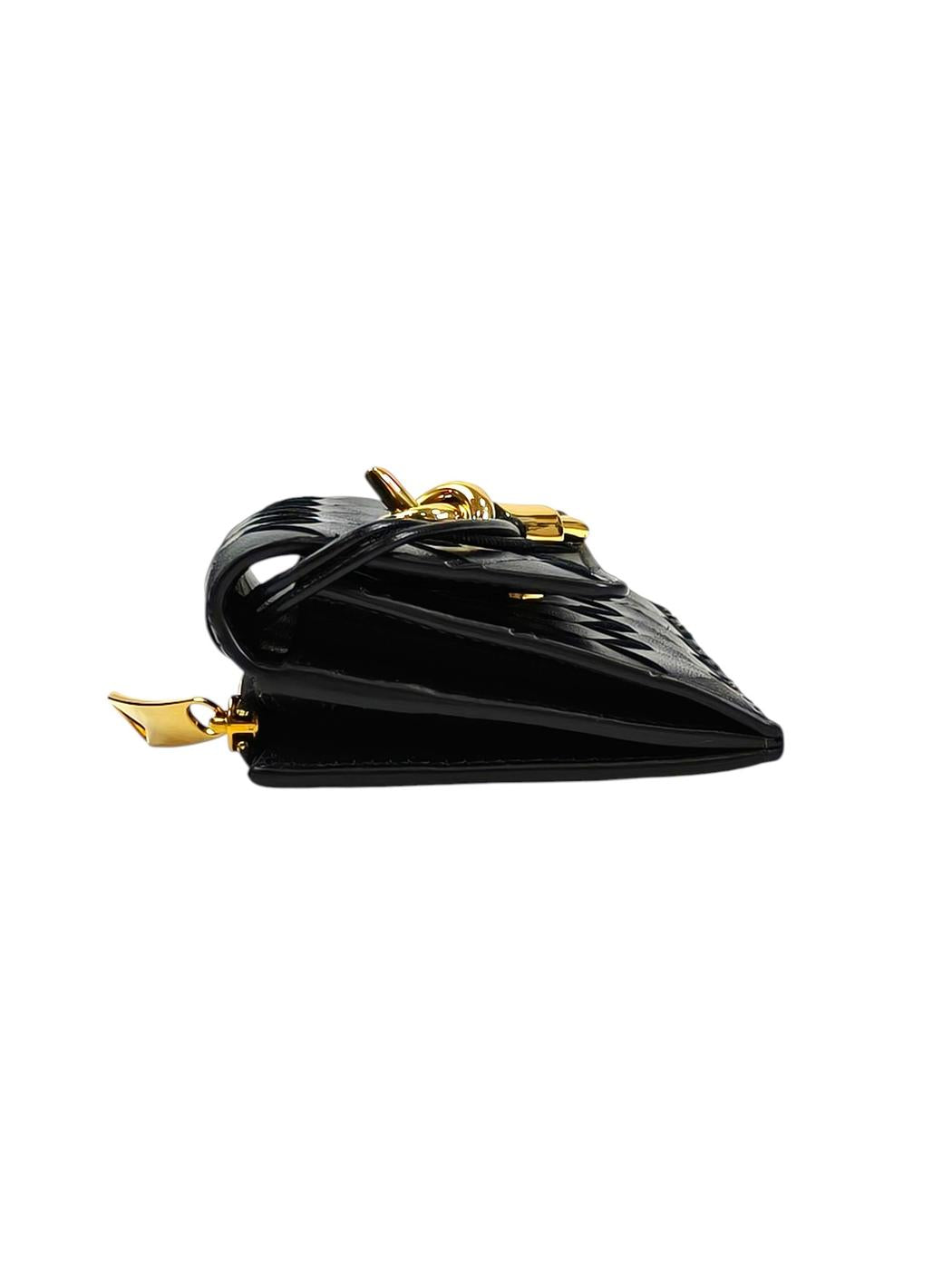 BOTTEGA VENETA Andiamo Zip Card Case Black Model Number: 11639