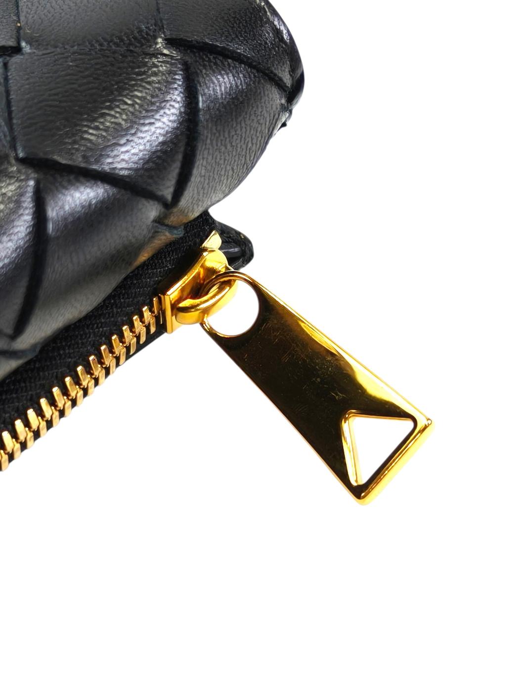 BOTTEGA VENETA Andiamo Zip Card Case Black Model Number: 11639