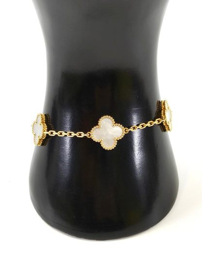 Van Cleef & Arpels ヴァンクリーフ アルハンブラ ブレスレット ホワイトシェル ゴールド 管理番号：10456