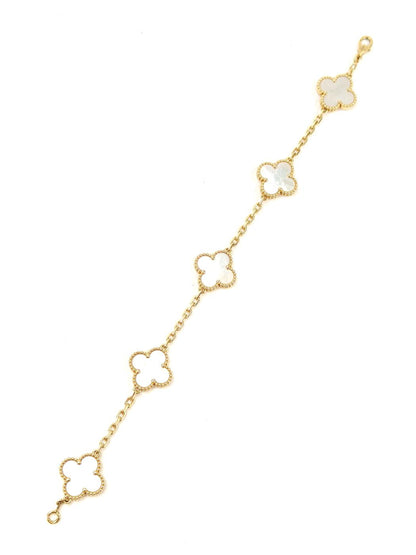 Van Cleef & Arpels ヴァンクリーフ アルハンブラ ブレスレット ホワイトシェル ゴールド 管理番号：10456