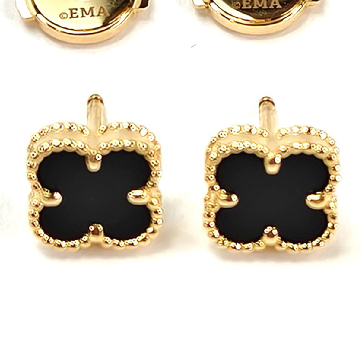 VanCleef＆Arpels ヴァンクリーフ スウィート アルハンブラ ピアス ブラック 管理番号：10911
