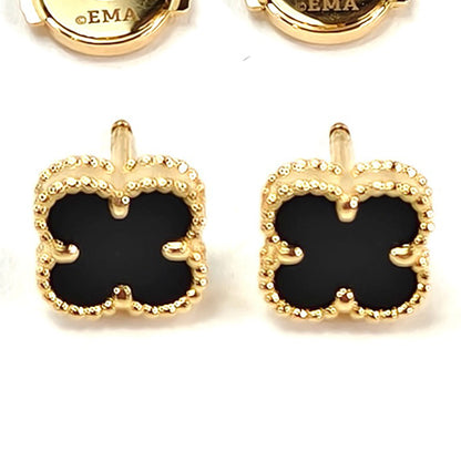 VanCleef＆Arpels ヴァンクリーフ スウィート アルハンブラ ピアス ブラック 管理番号：10911