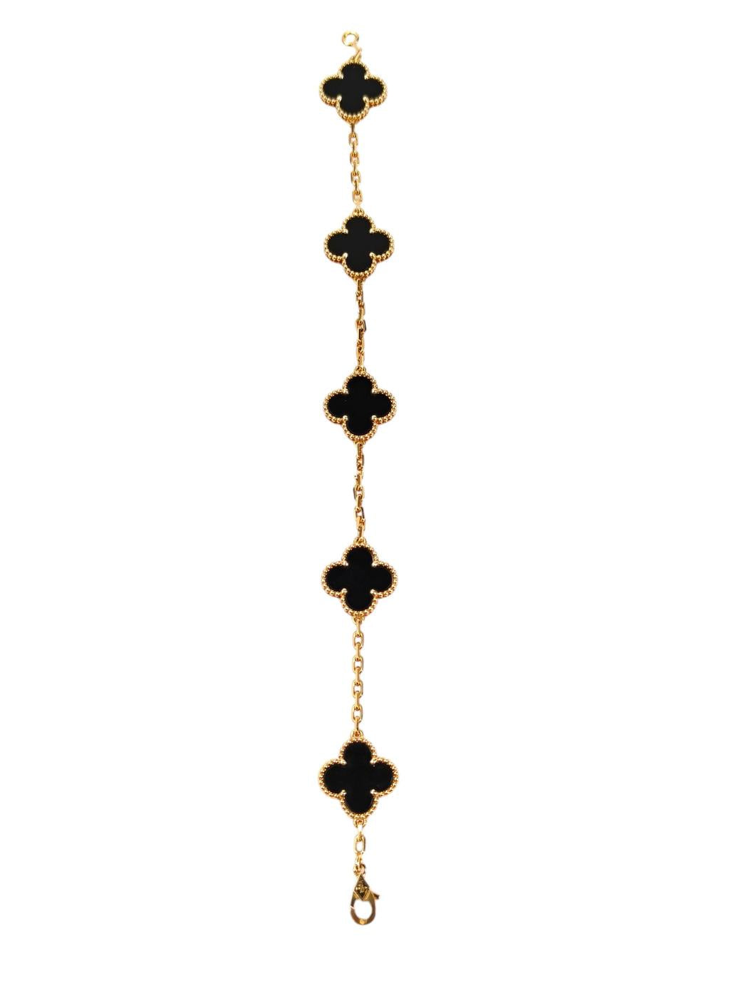Van Cleef & Arpels 梵克雅宝 Alhambra 阿尔罕布拉手链 黑色 管理编号：11608