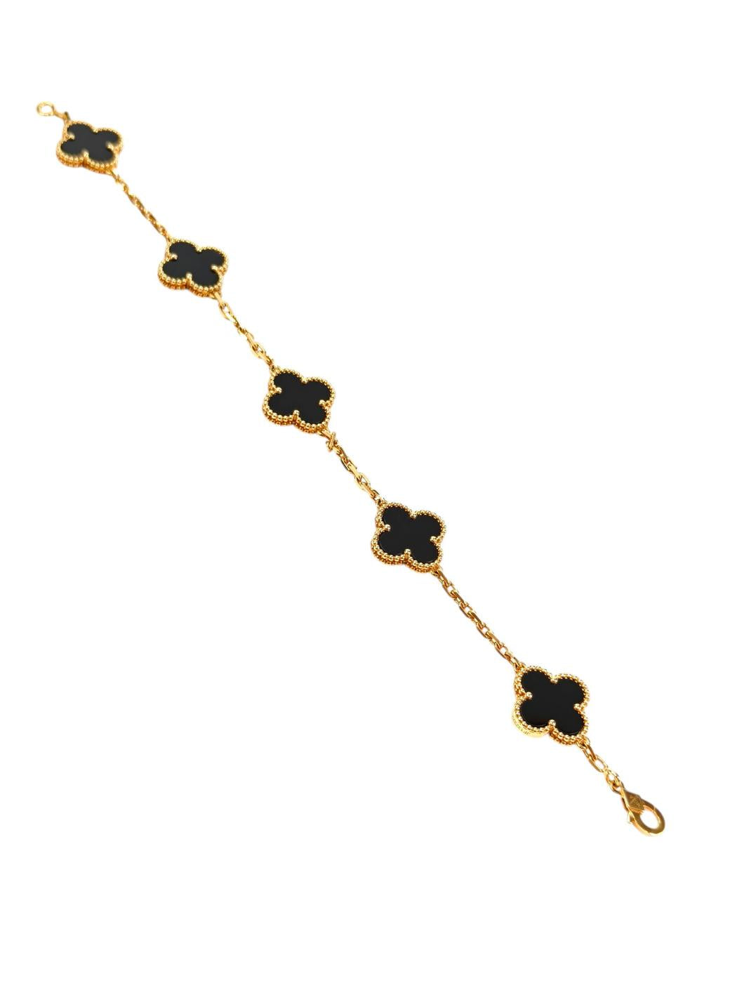 Van Cleef & Arpels 梵克雅宝 Alhambra 阿尔罕布拉手链 黑色 管理编号：11608