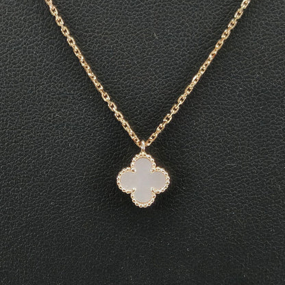 Van Cleef＆Arpels ヴァンクリーフ＆アーペル スウィート アルハンブラ ペンダント ネックレス K18 ホワイト 管理番号：9877