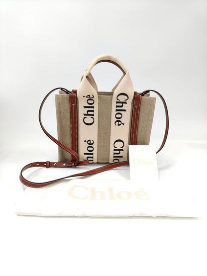 Chloe Woody Small Tote Bag Shoulder Bag 2-Way Brown Control Number: 11222